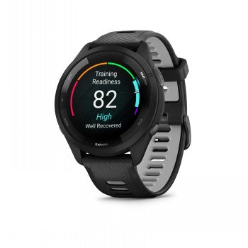 Garmin Forerunner 265 älykello, musta kehys ja kellonrunko, musta/utuharmaa silikonihihna