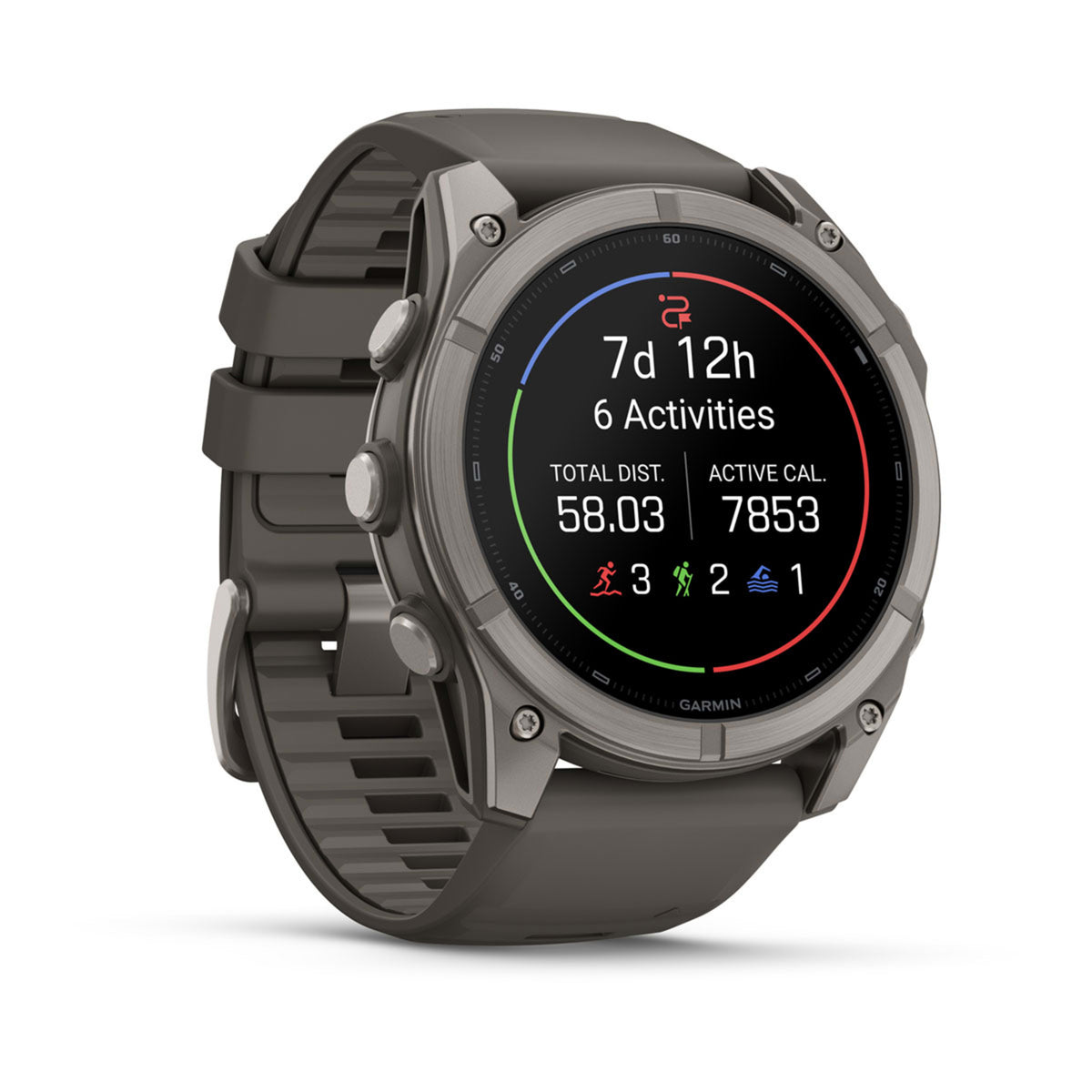 Garmin Fenix 9 51mm Titaani Pebble Gray - vasemmalta