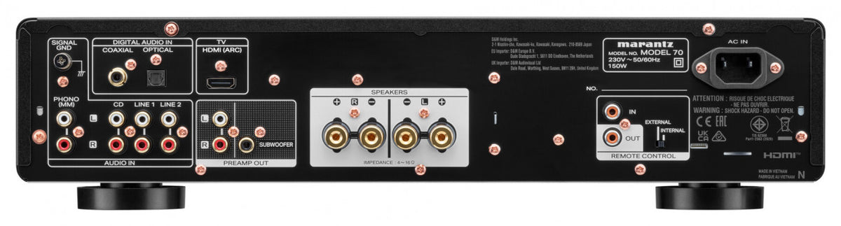 Marantz MODEL 70, musta, takapaneeli