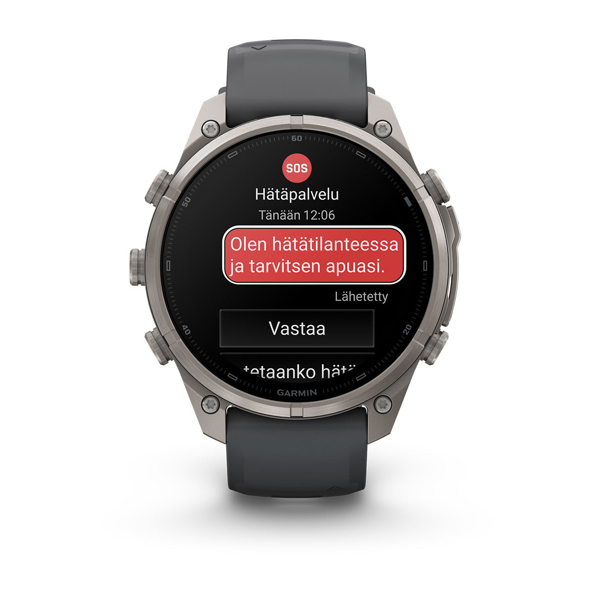 Garmin fēnix 9 Pro inReach 47 mm titaani/Graphite Black – inReach SOS -hätäviesti