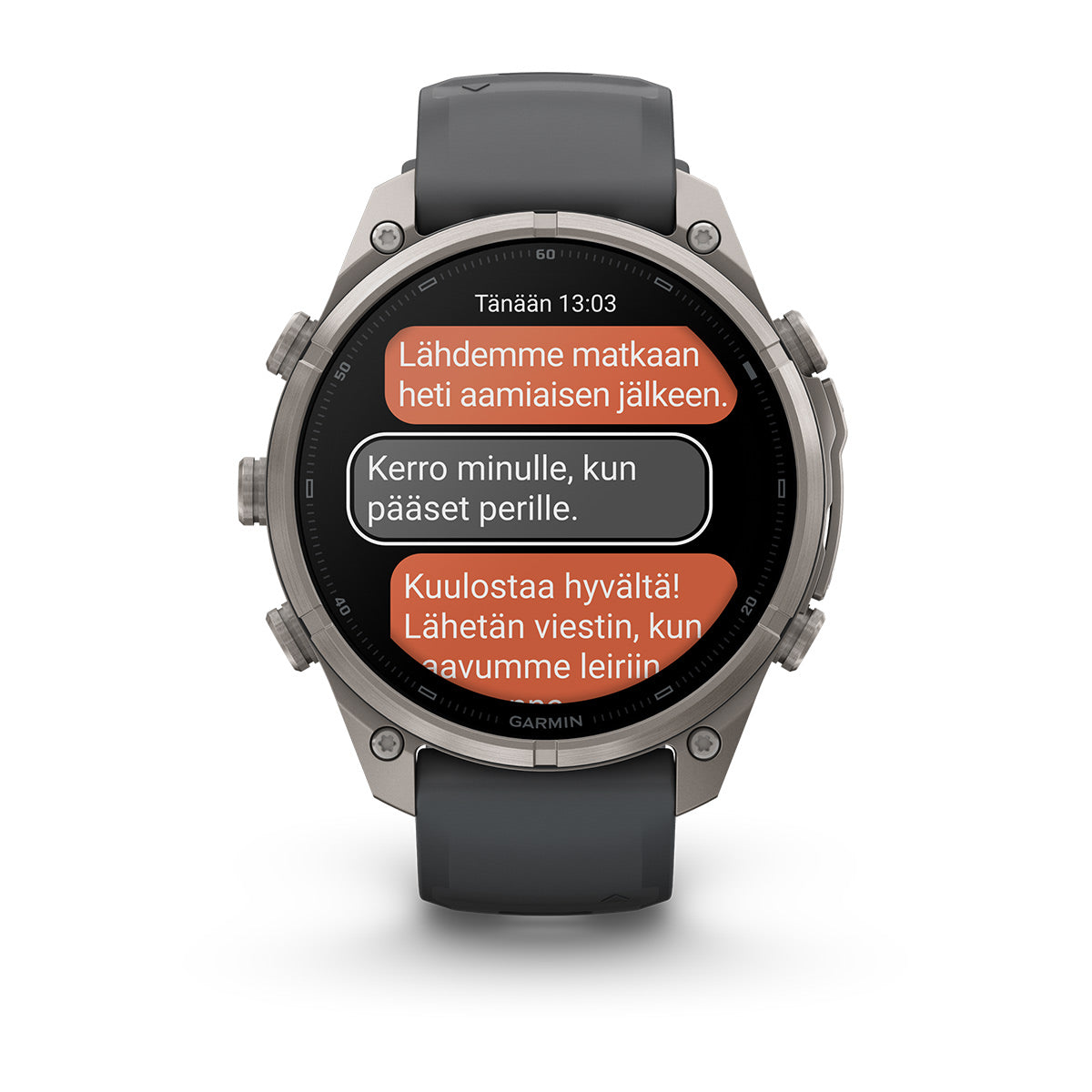 Garmin fēnix 9 Pro inReach 47 mm titaani/Graphite Black – viestit Garmin Messengerillä