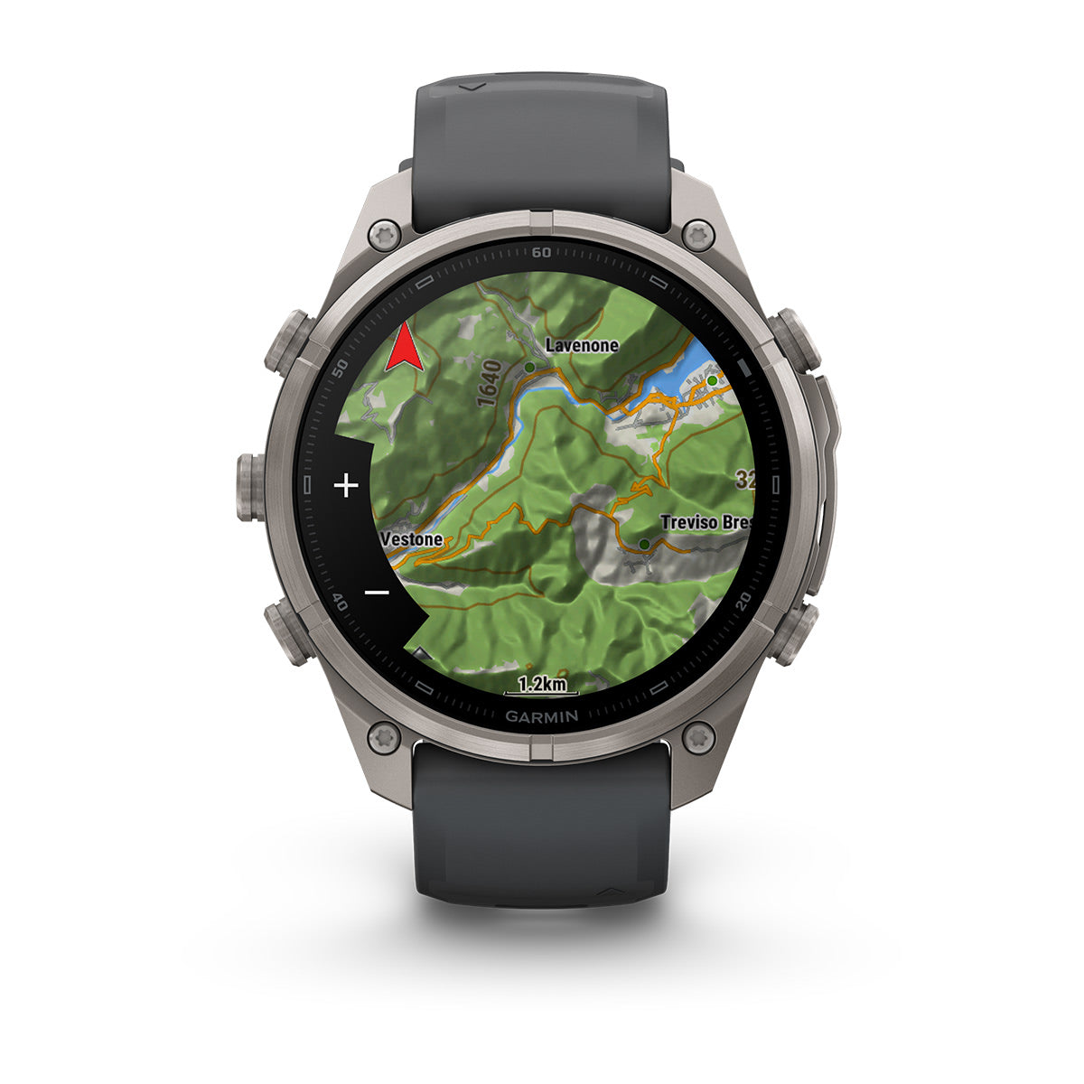 Garmin fēnix 9 Pro inReach 47 mm titaani/Graphite Black – TopoActive-kartta